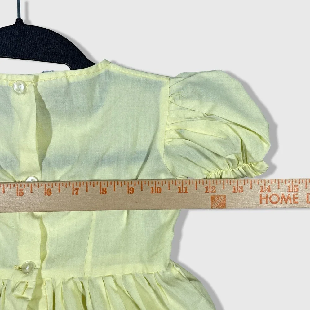 Bette's Girls by Ilco Dress‎ Kids 3T Yellow Vintage Eyelet Lace Cottagecore